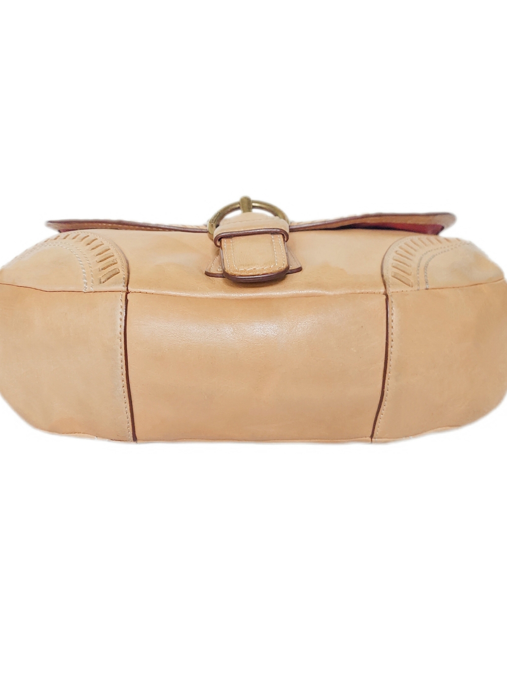 COACH VINTAGE POPPY LEATHER WHIPSTITCH BIG BUCKLE SOHO HOBO w BRAIDED STRAP - Picture 4 of 7